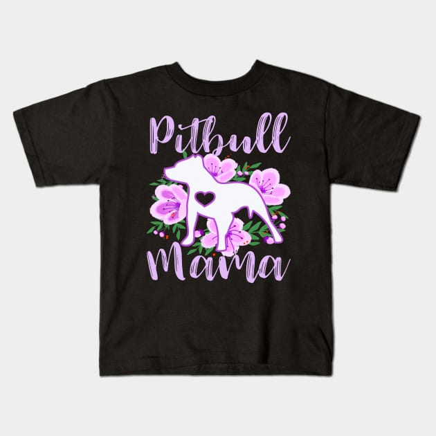 Pitbull Mama Kids T-Shirt by PrettyPittieShop